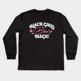 Black Girls Been Magic Slay Snack African American Kids Long Sleeve T-Shirt